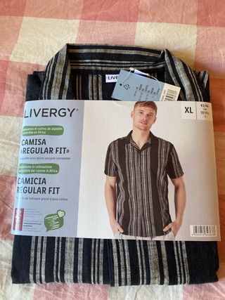 Camisa Lino Hombre Livergy Talla XL 43/44