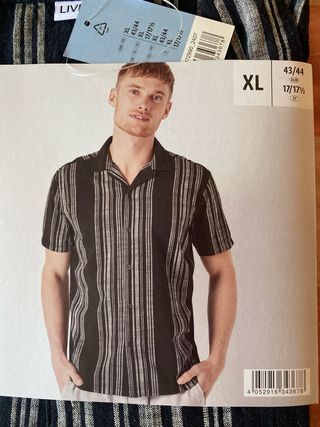 Camisa Lino Hombre Livergy Talla XL 43/44