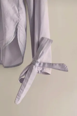 Camisa lila pastel Mango Talla L