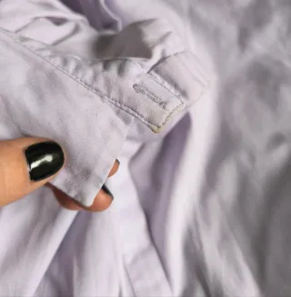 Camisa lila pastel Mango Talla L