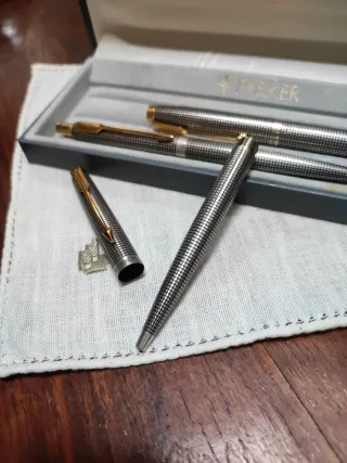 Parker tris penne argento vintage