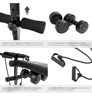 BANCO DE GIMNACIO DE MUSCULACIÓN REGULABLE
