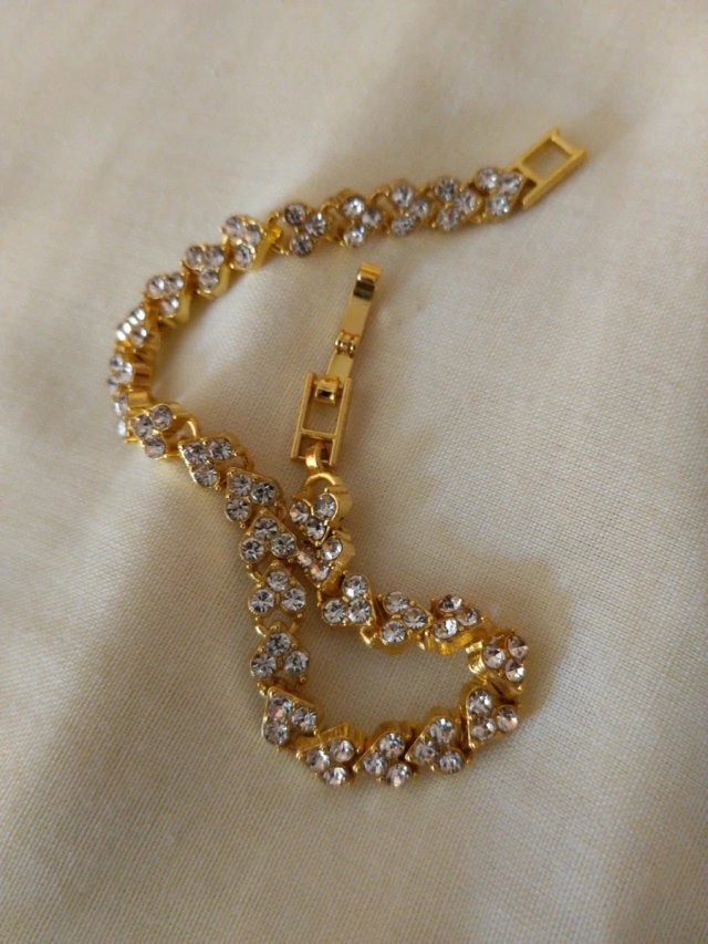 Pulsera de dorada y plata con brillantes