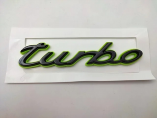 LETRAS PORSCHE TURBO E-HYBRID PLATA NEGRO ROJO