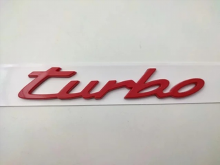 LETRAS PORSCHE TURBO E-HYBRID PLATA NEGRO ROJO