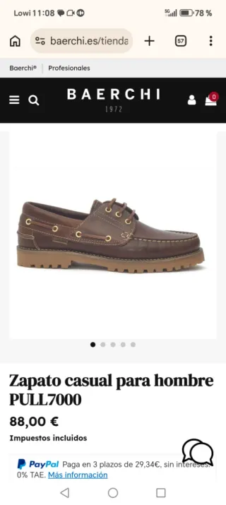 Zapato náutico hombre talla 42