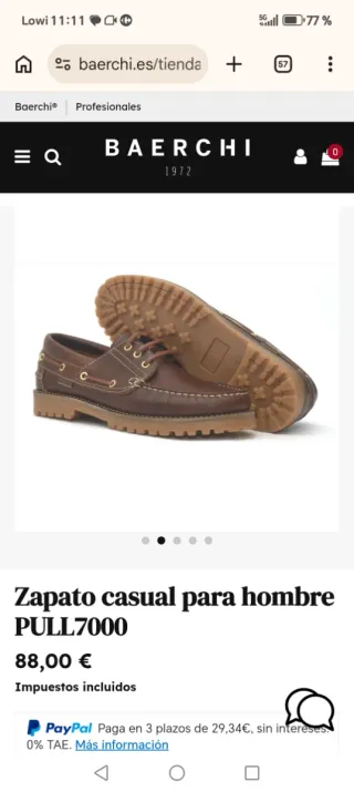 Zapato náutico hombre talla 42