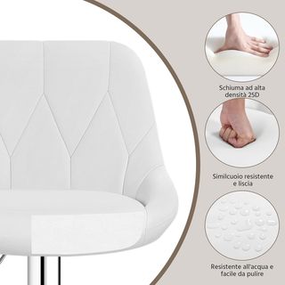 Set 2 Sgabelli Bar Alti Altezza Regolabile Cucina