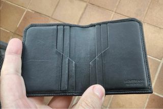 Cartera Montblanc Negra Perforada