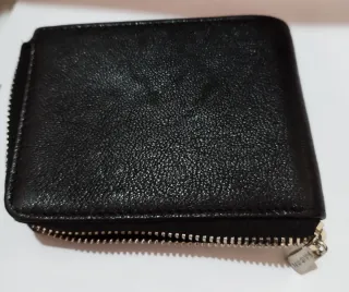 Cartera piel Moon Negra con Cremallera