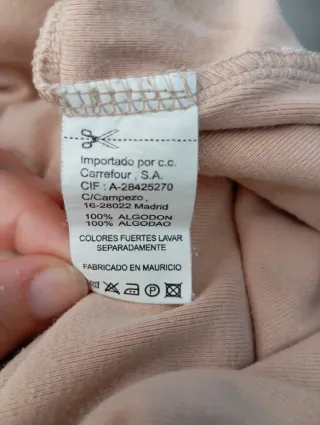 Camiseta manga corta mujer color crema