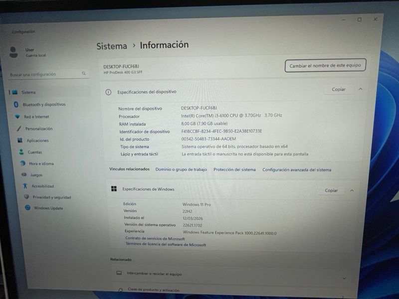 HP ProDesk 400 G3 SSF Ordenador de Sobremesa afbeelding 4