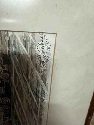 Acuarela Luis Guerrero - Barco y Grúas