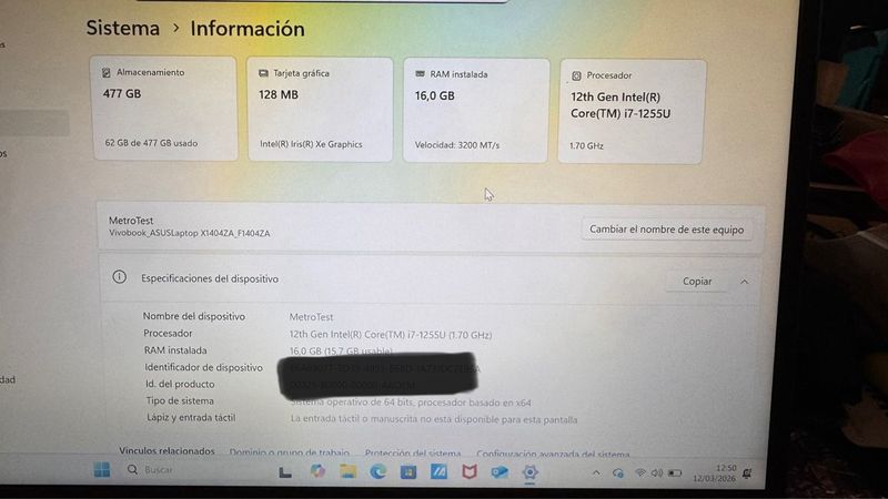 ASUS VivoBook 14 F1404ZA-NK301W afbeelding 10