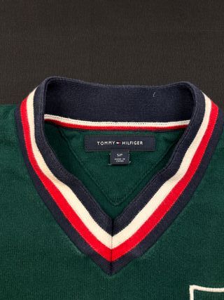 Maglione Tommy Hilfiger V-Neck Verde Taglia S