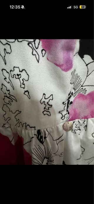 Vestito floreale bianco e rosa taglia S