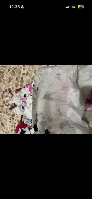 Vestito floreale bianco e rosa taglia S