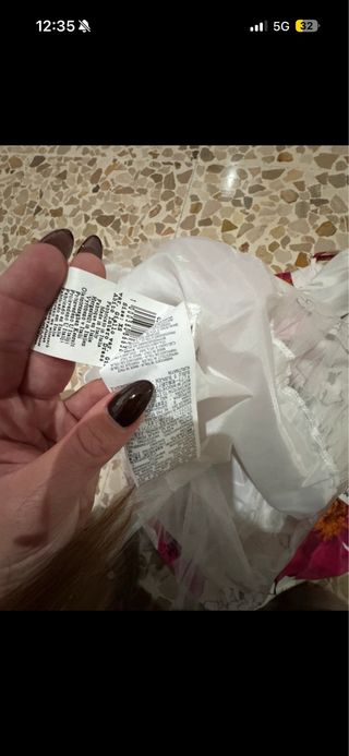 Vestito floreale bianco e rosa taglia S