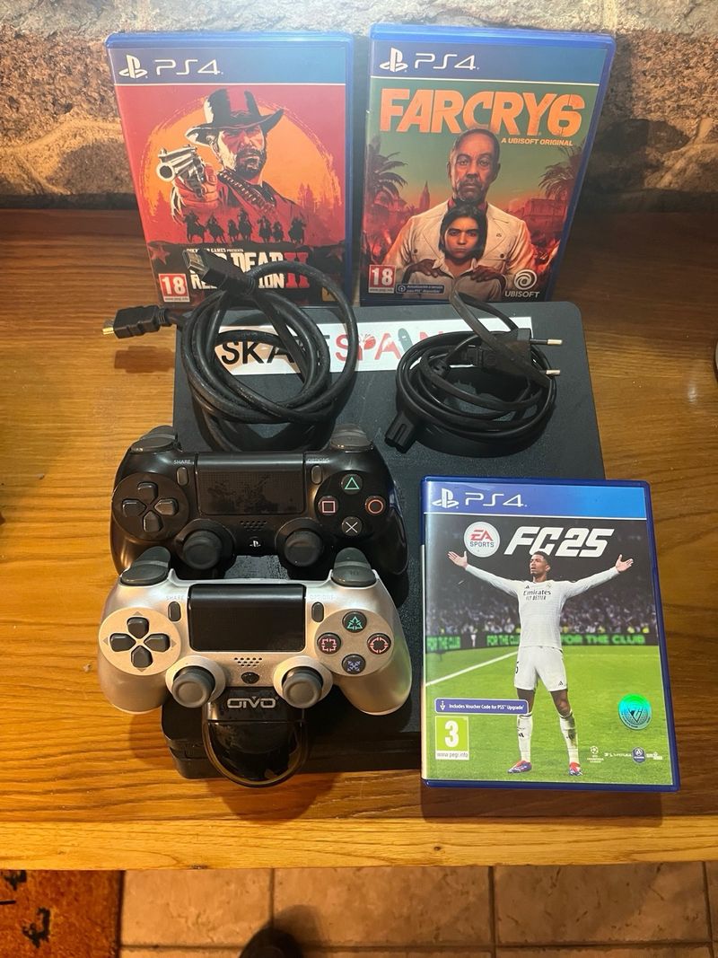 PS4 Slim 1TB + 2 Mandos + Juegos afbeelding 2