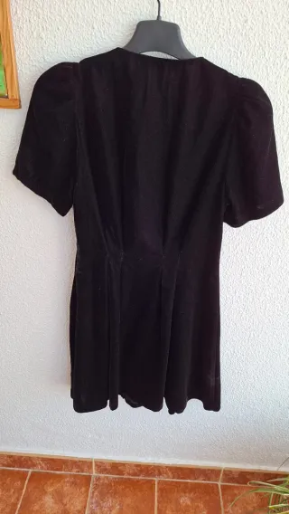 Vestido Terciopelo Negro Zara Talla XS