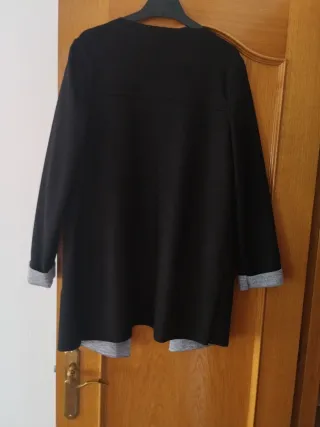 Cárdigan Negro y Gris Reversible