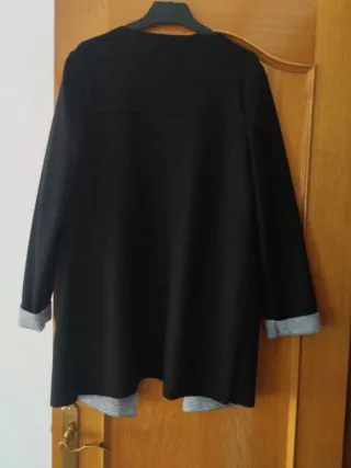 Cárdigan Negro y Gris Reversible