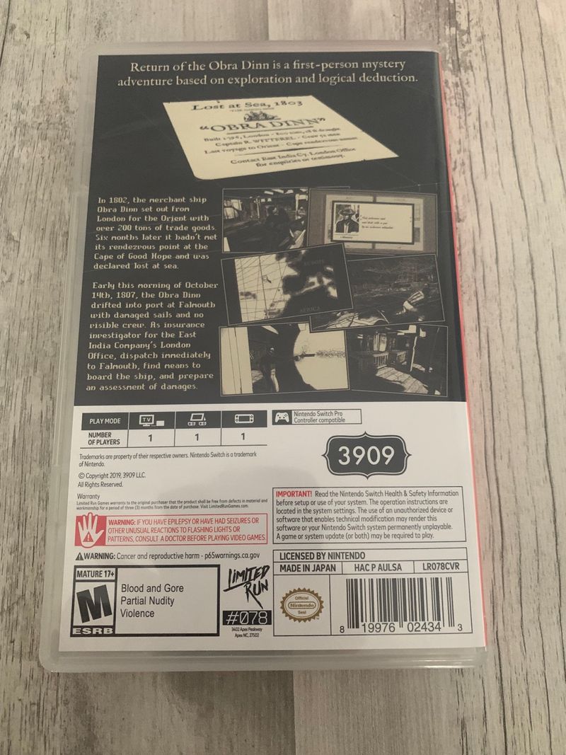 Return of the Obra Dinn - Nintendo Switch afbeelding 2
