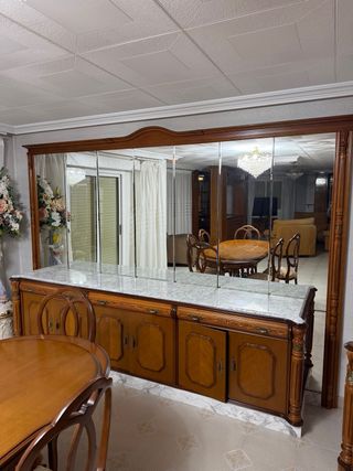 Aparador clásico madera con espejo