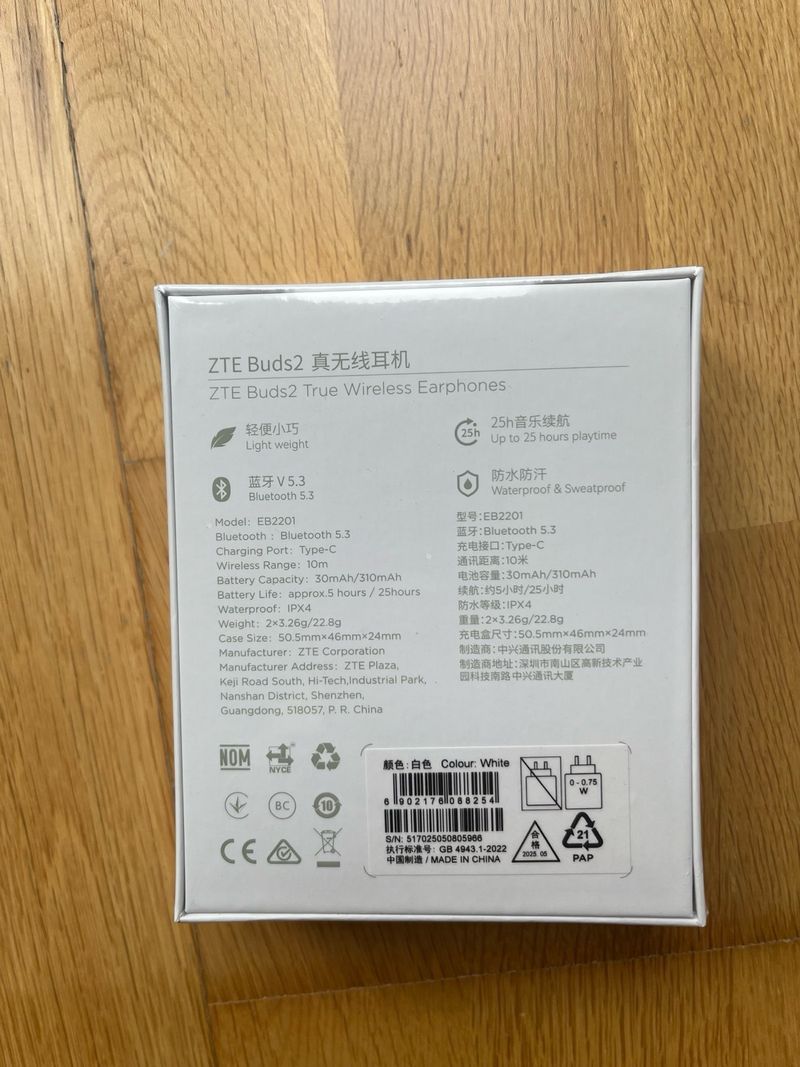Auriculares ZTE Buds2 Blancos afbeelding 4