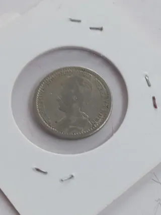 Moneta 25 centesimi argento Olanda 1914