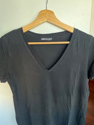 Pack 2 Camisetas Zara Blancas V-Neck