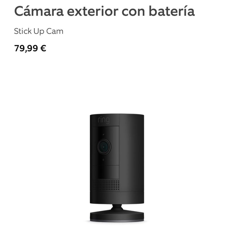 Ring Stick Up Cam Exterior con Batería