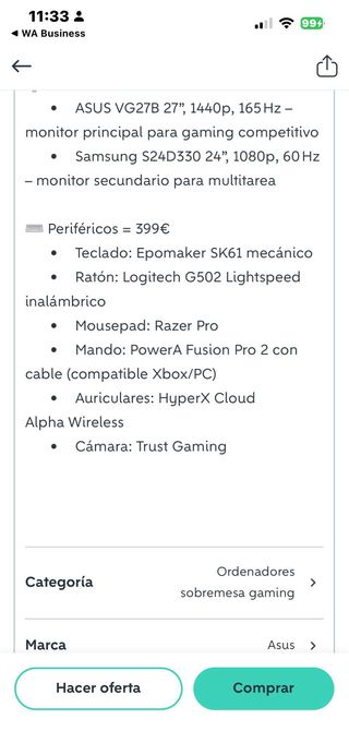 SETUP PC GAMING RTX 3060 / RYZEN 7 / 32GB + MONITO