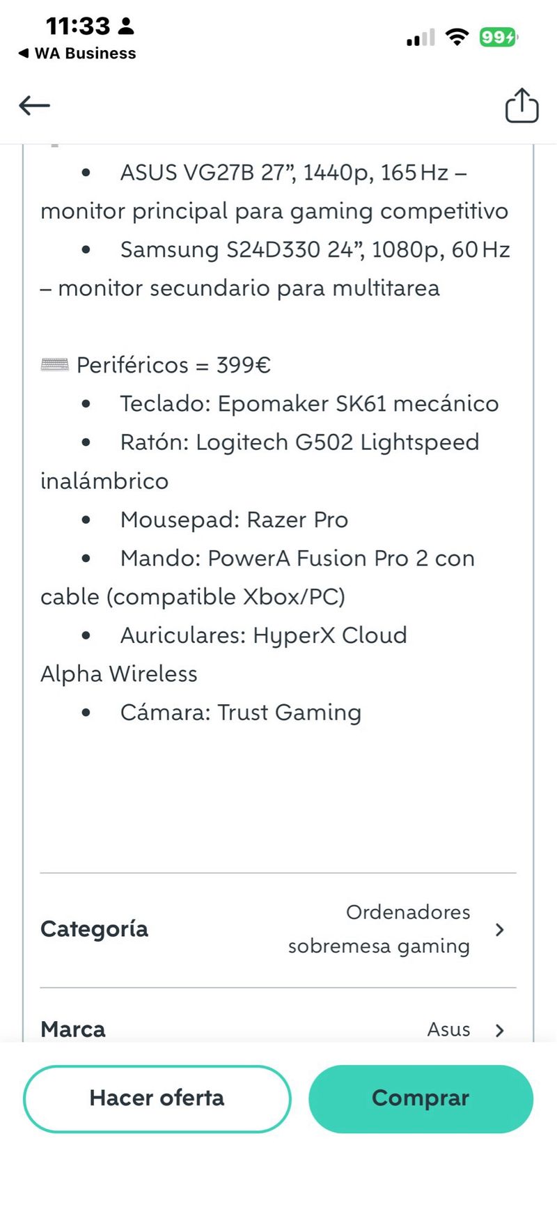 SETUP PC GAMING RTX 3060 / RYZEN 7 / 32GB + MONITO afbeelding 10