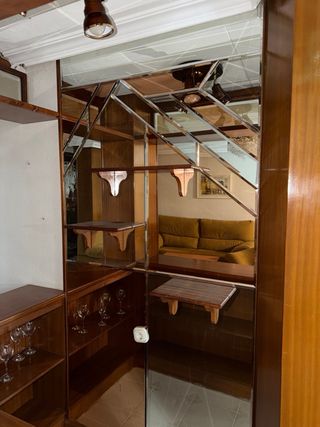 Mueble Bar Madera y Cristal