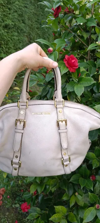 Bolso Michael Kors Blanco y Dorado