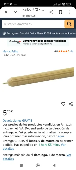 5 Punzones de madera para manualidades