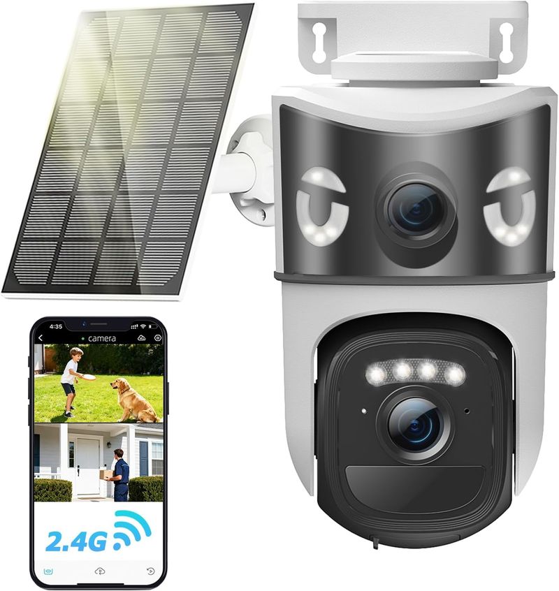 2K Camara Vigilancia WiFi Exterior con Panel Solar