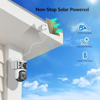 2K Camara Vigilancia WiFi Exterior con Panel Solar