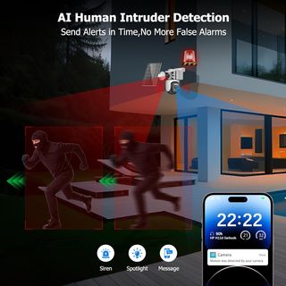 2K Camara Vigilancia WiFi Exterior con Panel Solar