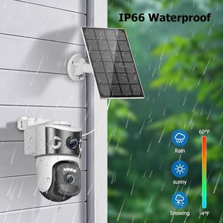 2K Camara Vigilancia WiFi Exterior con Panel Solar