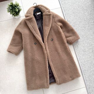 Abrigo borreguillo Mango marrón