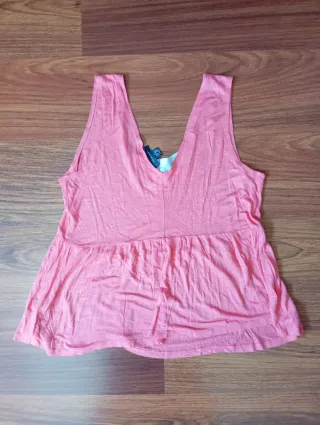 Camiseta tirantes bicolor mujer