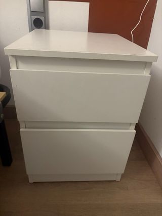 Mesitas Noche IKEA Malm Blancas x2