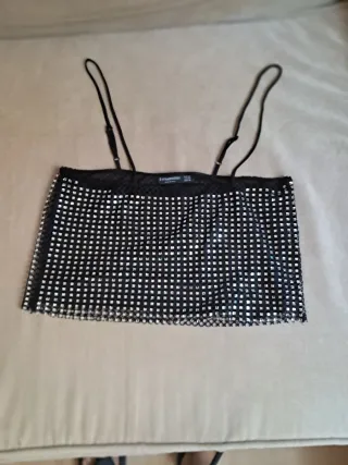 Camiseta tirantes top brillantes Xs S
