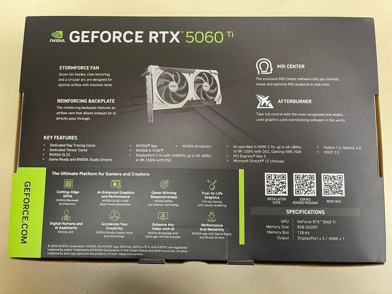 MSI RTX 5060 Ti Ventus 2X OC Edition afbeelding 2