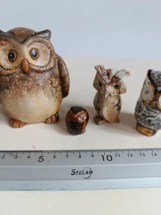 4 Búhos Decorativos Cerámica