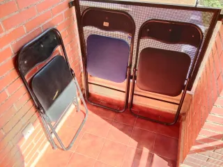 3 Sillas Plegables Metal y Plástico