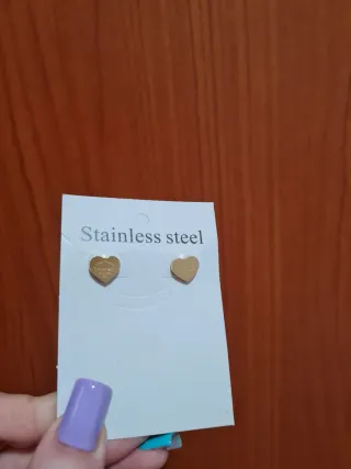 Orecchini Cuore Oro Acciaio