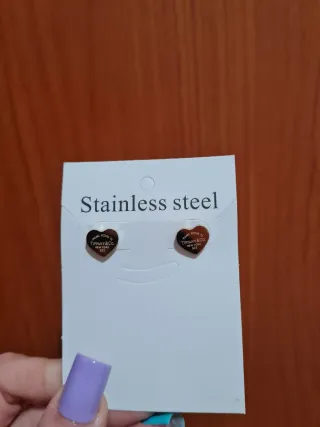 Orecchini Cuore Oro Acciaio